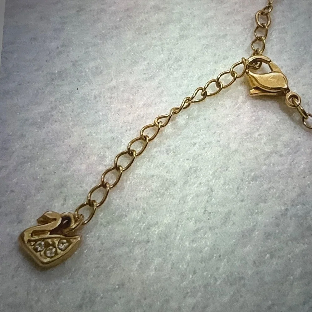 NEW Swarovski Delta V Necklace Rose Gold Crystal Pave 15" | 5140120 - Picture 6 of 7